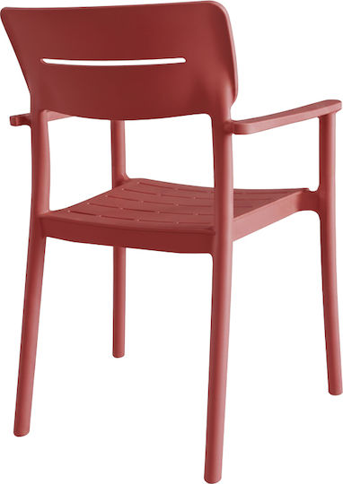Fotoliu de Exterior din Polipropilenă Pilma Terracotta 57x54x82cm Fotoliu de Exterior din Polipropilenă Pilma Terracotta 57x54x82cm