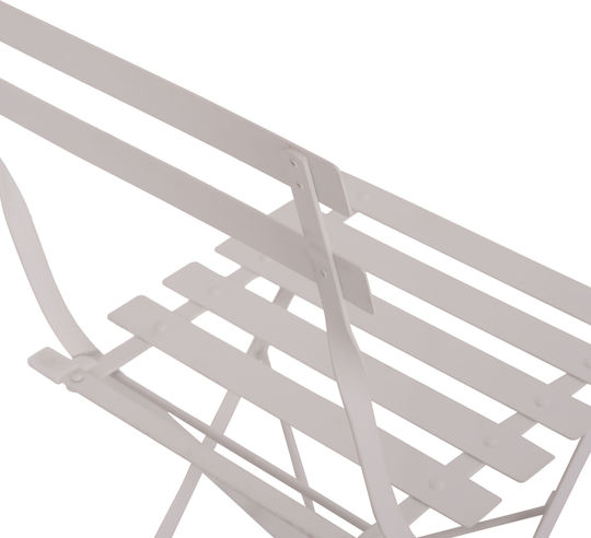 Zappeion Chair Metallic Sophie White 2pcs 33x44.5x35cm