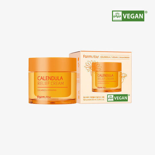 Farm Stay Calendula Relief Cremă de Fata Hidratare de Zi cu Acid Hialuronic 80ml