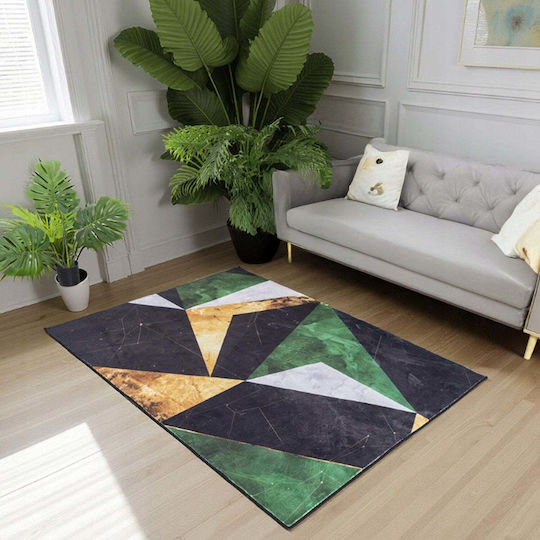 Strado Novo Χαλί Ορθογώνιο Πράσινο Μαρμαρισμένο 160x200cm