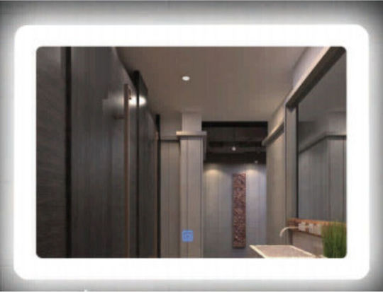 Martin Καθρέπτης Μπάνιου Led Αφής από Plywood 100x70cm Λευκός