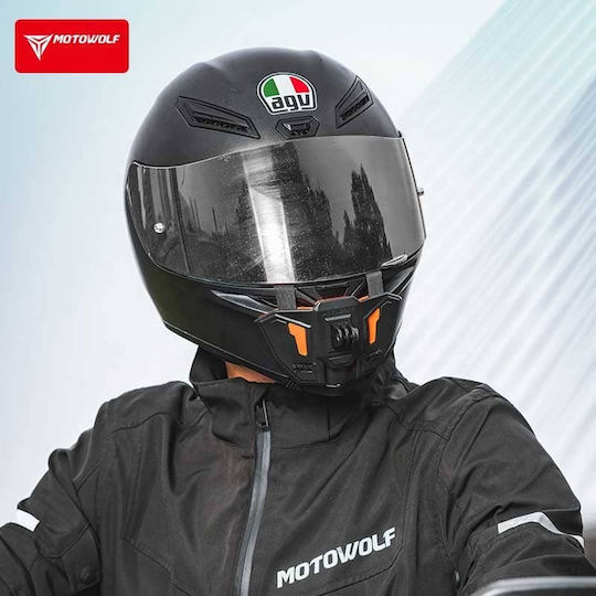 Suport cameră Gopro pentru cască moto Motowolf – suport universal pentru bărbie gri