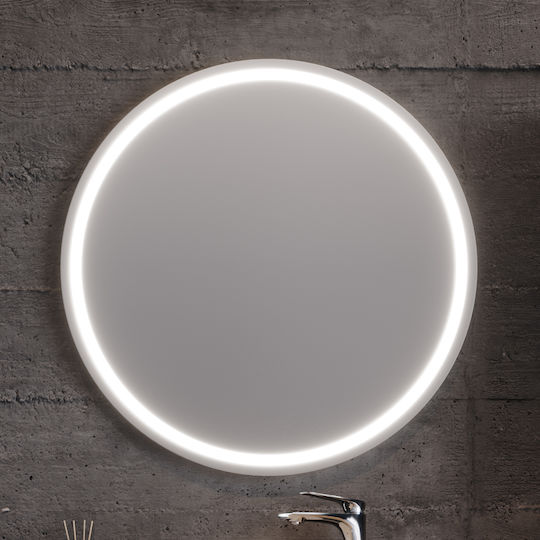 Martin 3MHOL100BLSM Στρογγυλός Led από MDF 80x80cm Μπλε
