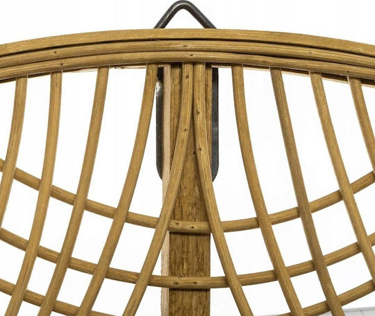 Oglindă de Perete cu Maro Ramă din Lemn Diametru 70cm 1buc
