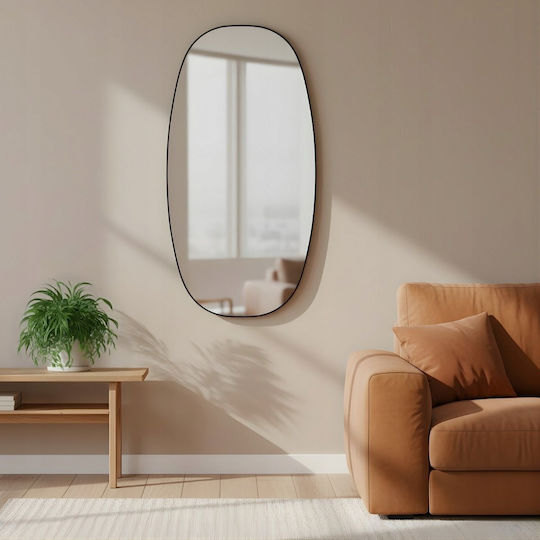 Edaxo Oval Wall Mirror with Metal Frame 60x32cm