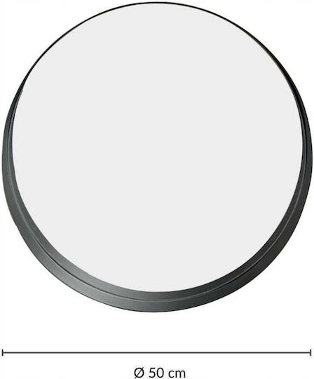 Edaxo Wall Mirror with Black Metallic Frame Diameter 50cm
