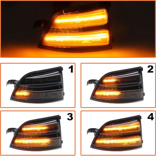 Ford Focus Ii 04-08 Left + Right Smoked Dynamic Led Mirror Indicators 2 Pcs Set