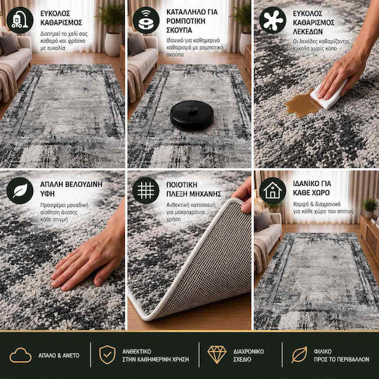 Diva Hl495a Gri Set De Covoare Pentru Dormitor 3 Bucăți