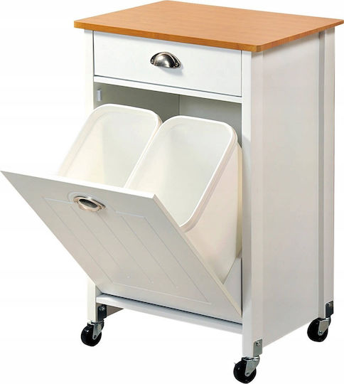 Kesper Wooden White Trolley SP01_13429218 Kesper Wooden White Trolley SP01_13429218
