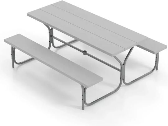 Tisch Picknick 183x161x76cm Gray Tisch Picknick 183x161x76cm Gray