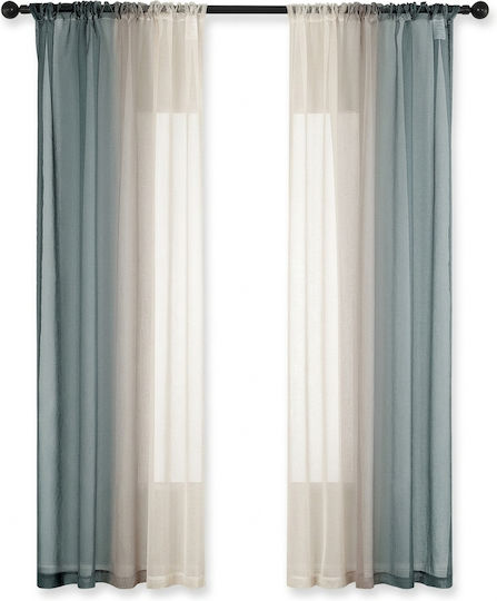 Miulee Σετ Κουρτίνες με Τρέσα Gray Beige 140x260εκ. Miulee Σετ Κουρτίνες με Τρέσα Gray Beige 140x260εκ.
