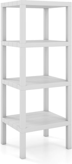 Costway Floor Bathroom Shelf Plastic 99x32.5x38cm White