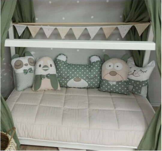 Baby Star Tiny Friends Gitterbettumrandung Innere Grüne 40x185cm