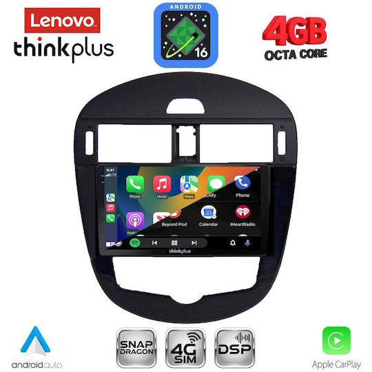 Lenovo Автомобилна Аудио Система за Nissan Pulsar 2014-2020 с Clima (Bluetooth/USB/Вграден Wi-Fi/GPS/Apple CarPlay/Android Auto) с Touch Screen 9"