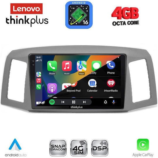 Lenovo Автомобилна Аудио Система за Jeep Grand Cherokee 2005-2007 (Bluetooth/USB/Вграден Wi-Fi/GPS/Apple CarPlay/Android Auto) с Touch Screen 10"