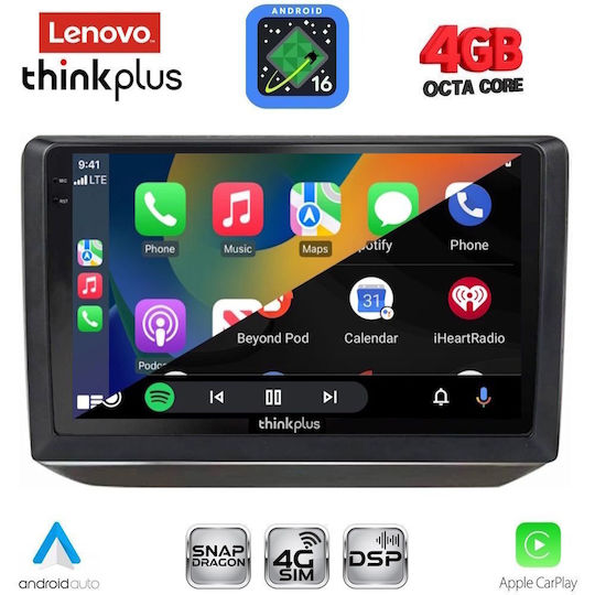 Lenovo Автомобилна Аудио Система за Skoda Fabia 2008-2014 (Bluetooth/USB/Вграден Wi-Fi/GPS/Apple CarPlay/Android Auto) с Touch Screen 10"