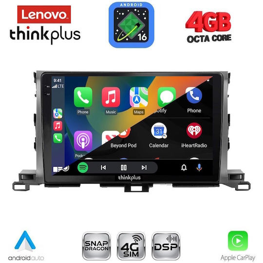 Lenovo Sistem Audio Auto Pentru Toyota Muntean 2014-2019 Bluetooth USB Wi-Fi GPS Apple CarPlay Android Auto Cu Ecran Tactil 10"