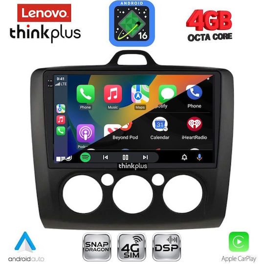 Lenovo Sistem Audio Auto Pentru Ford Focus 2005-2012 Cu Clima Bluetooth USB Wi-Fi GPS Apple CarPlay Android Auto Cu Ecran Tactil 9"