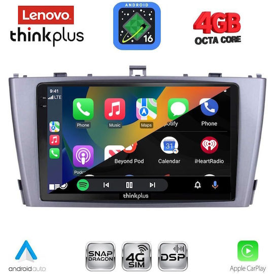 Lenovo Автомобилна Аудио Система За Toyota Avensis 2009-2015 Bluetooth USB Вграден Wi-Fi GPS Apple CarPlay Android Auto С Touch Screen 9"