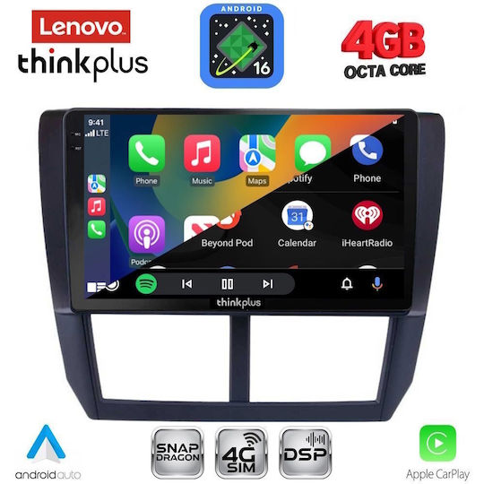 Lenovo Автомобилна Аудио Система за Subaru Forester / Impreza 2008-2013 (Bluetooth/USB/Wi-Fi/GPS/Apple CarPlay/Android Auto) с Touch Screen 9"