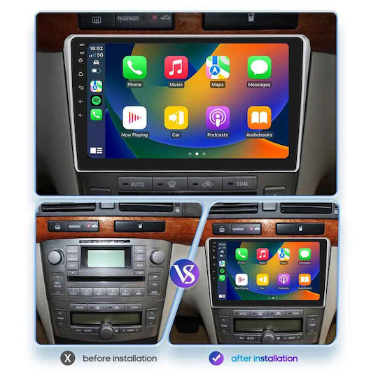 Lenovo Автомобилна Аудио Система за Toyota Avensis 2003-2009 (Bluetooth/USB/Вграден Wi-Fi/GPS/Apple CarPlay/Android Auto) с Touch Screen 9"