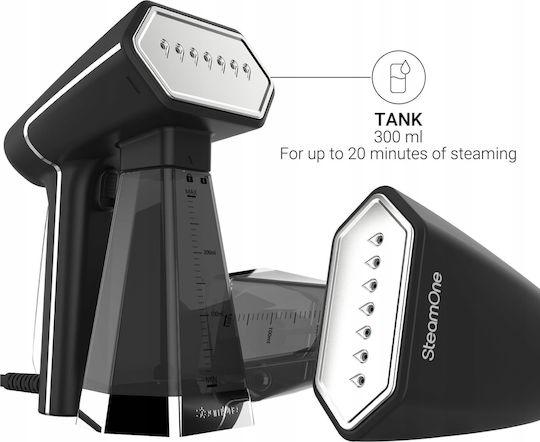 SteamOne Sn300b + Rp10b Hand Garment Steamer 2000W with 300ml Tank Black