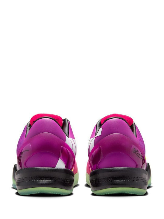 Kobe 8 Protro Mambacurial Niedrige Basketballschuhe Rot Pflaume / Elektrisches Grün / Pink Flash