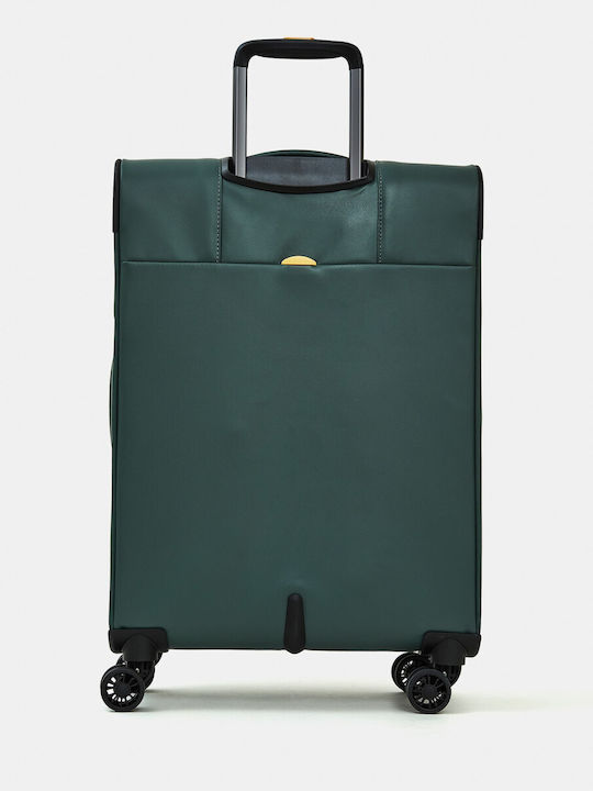 Mandarina Duck Eco Coated Μεσαία Βαλίτσα Ταξιδίου Υφασμάτινη Deep Green με 4 Ρόδες Ύψους 67εκ.