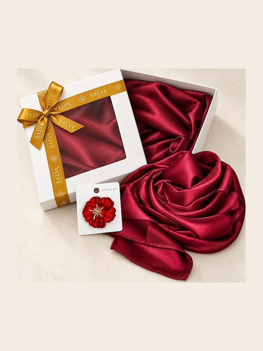 Velve Women's Silk Burgundy Shawl Velve Women's Silk Burgundy Shawl
