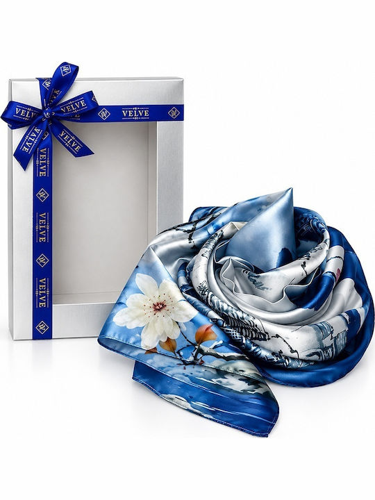 Velve Women's Silk Shawl Blue Velve Women's Silk Shawl Blue