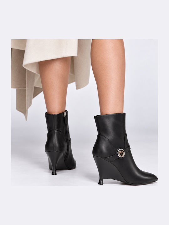 Pinko Leather Women's Ankle Boots Black