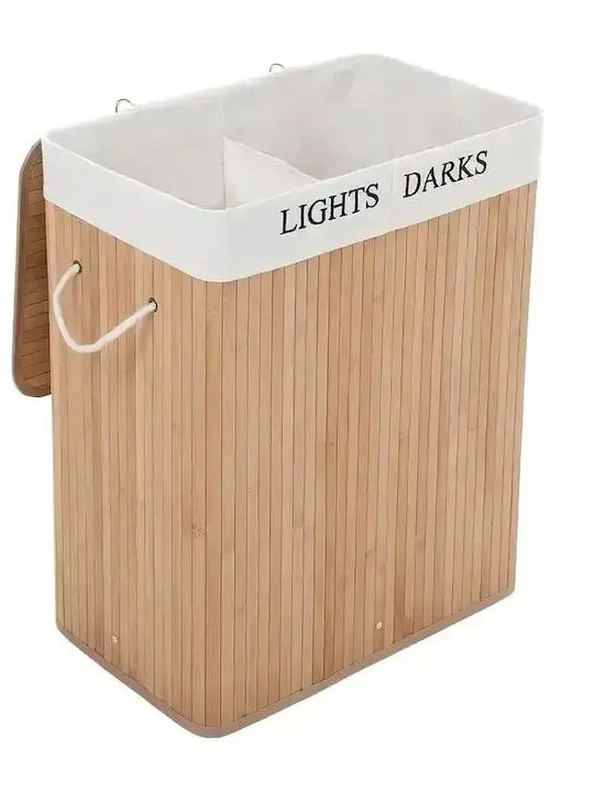 Songmics Кошница за пране Bamboo 100 л с Капак 52x32x62.5cm Бежова Songmics Кошница за пране Bamboo 100 л с Капак 52x32x62.5cm Бежова