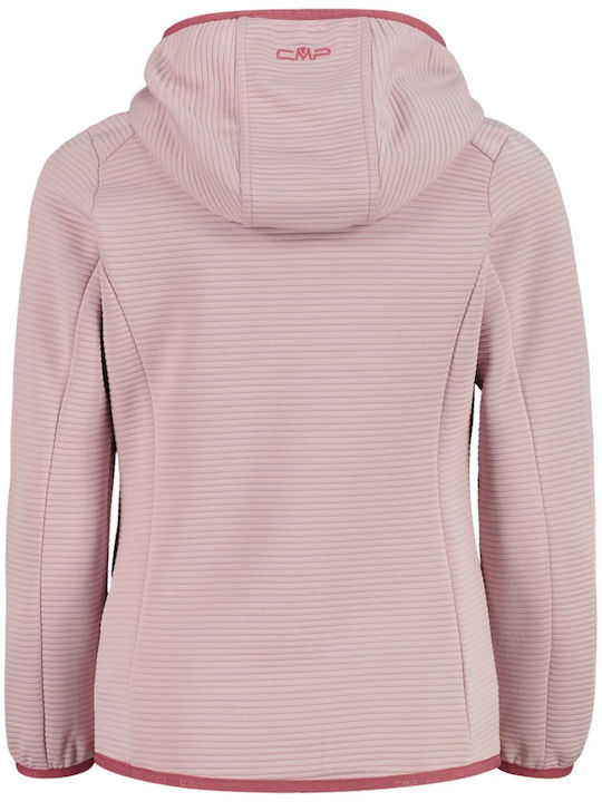 Fleece Bluză pentru copii cu glugă și buzunare Roz