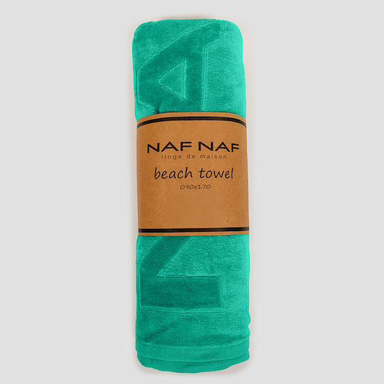 Beach Towel 90x170 Naf-naf Velour Petrol Blue