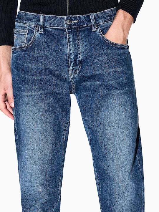 Pantaloni de Blugi pentru Bărbați Elastic Slim Fit Albastru Deschis