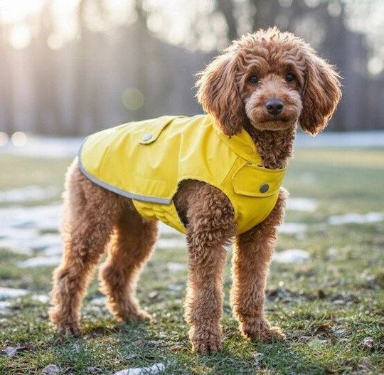 Zolux Dog Coat Waterproof Hooded Yellow Back Length 35 cm