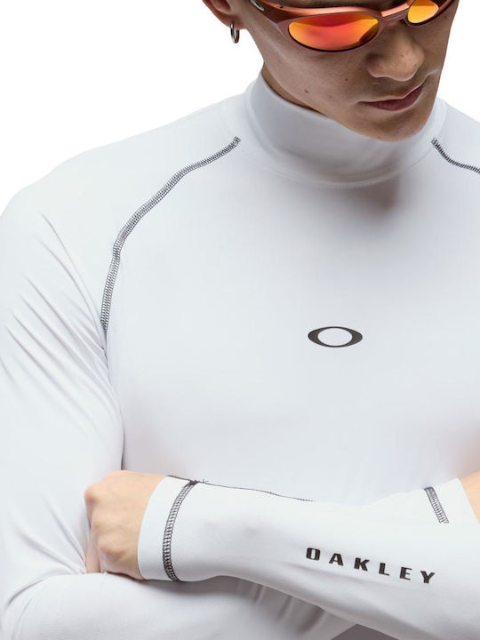 Oakley UPF 50+ Tricou De Protecție Solară Pentru Bărbați Cu Mâneci Lungi Albă