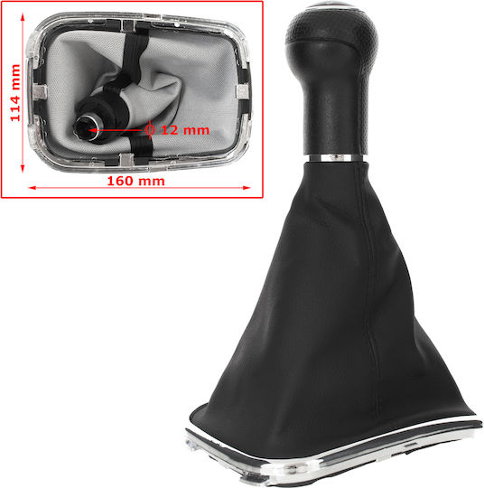 Vw Golf Iv 98-05 Black Gear Shift Knob + Gaiters + Chrome Frame