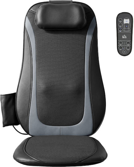 HomCom Shiatsu Massage Seat for Head & Back with Vibration and Heating Function Black