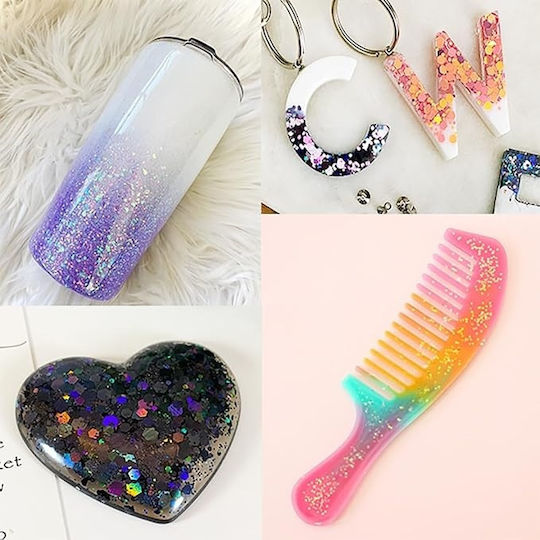 Set De Hârtie De Șlefuit Holografică Hexagonală 1 Mm 12 Culori Amestecate Lucioase Efect Laser Rășină Epoxidică Manichiură Nail Art Machiaj Corporal Decorațiuni Diy