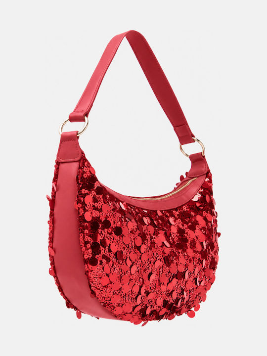 Stoff Damen Handtasche Schulter Burgundisch