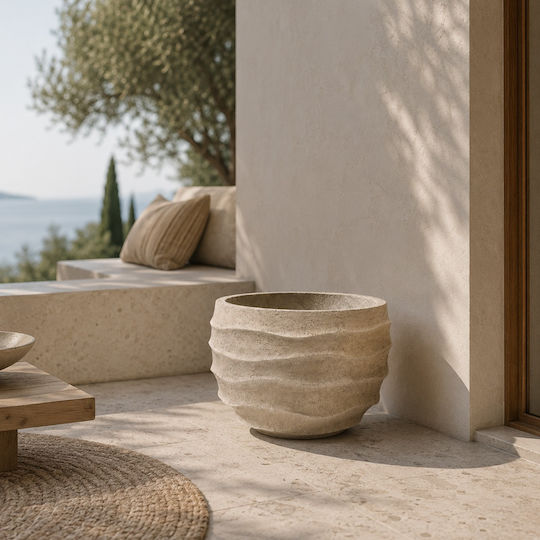 Artekko Concrete Flower Pot Beige 43x43x28cm