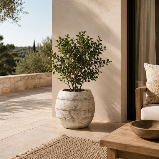 Artekko Concrete Flower Pot Beige 44.5x44.5x35.5cm