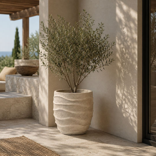 Artekko Concrete Flower Pot Beige 40.5x40.5x38 cm