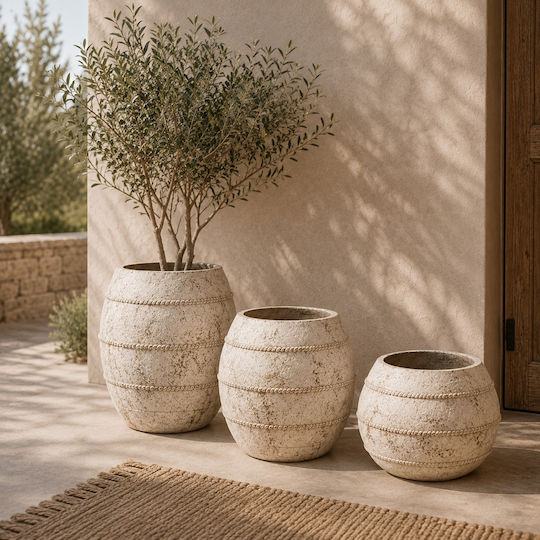 Artekko Concrete Flower Pot Beige 40x40x55cm