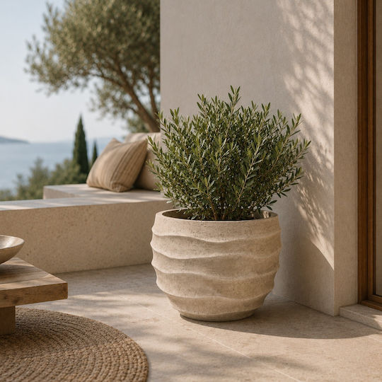 Artekko Concrete Flower Pot Beige 43x43x28cm