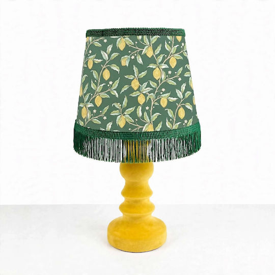 Ceramic Table Lamp for E27 Fitting with Shade and Green Base