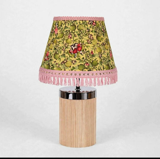 Table Lamp for E27 Fitting with Shade and Brown Base