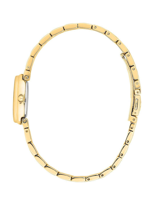 Men's Battery Watch with Gold Stainless Steel Bracelet