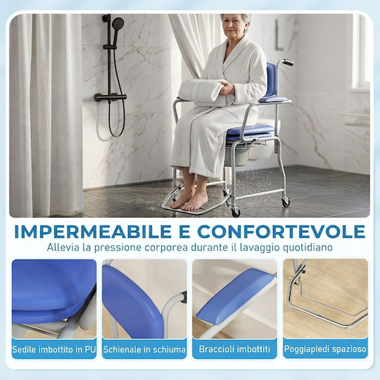 HomCom Toilet Chair with Backrest 713-217V00BU